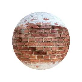 Red brick wall with cement 